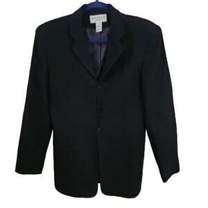 Saville Suit 100% Wool Vintage Black Blazer Size 6